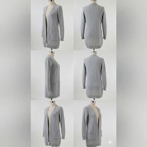 Love Ellie gray, open-front cardigan